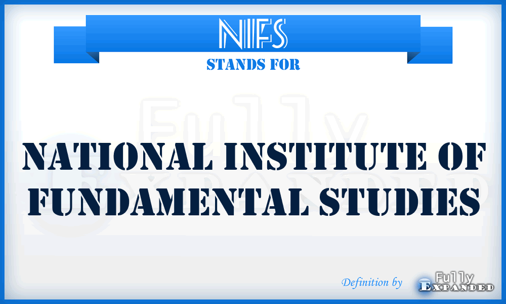 NIFS - National Institute of Fundamental Studies
