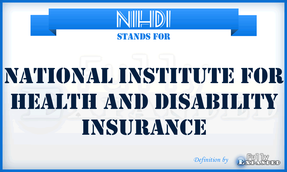 NIHDI - National Institute for Health and Disability Insurance