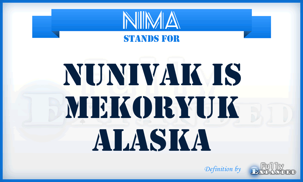 NIMA - Nunivak Is Mekoryuk Alaska