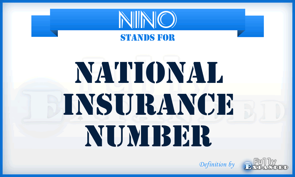 NINO - National Insurance Number