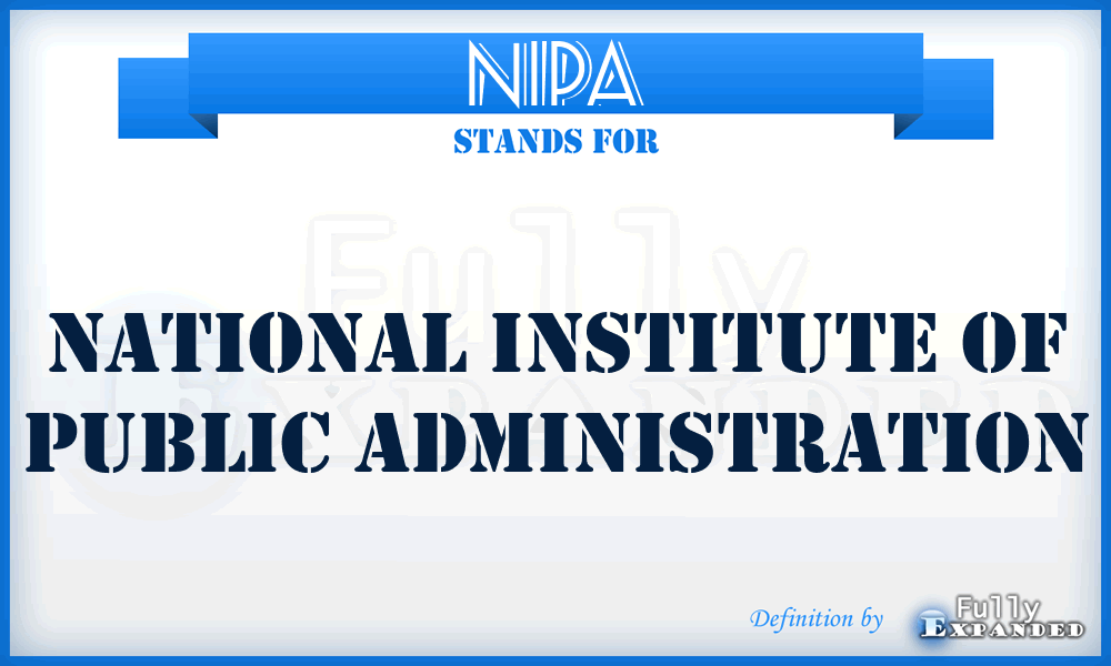NIPA - National Institute of Public Administration