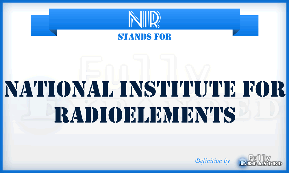 NIR - National Institute for Radioelements