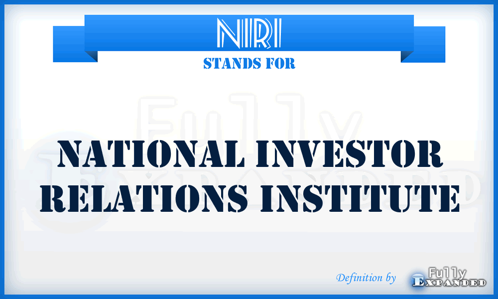 NIRI - National Investor Relations Institute