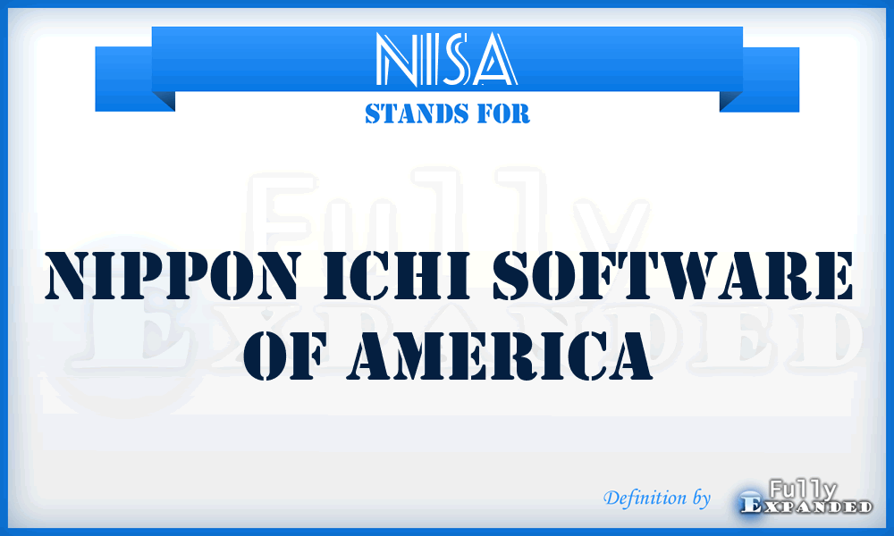 NISA - Nippon Ichi Software of America