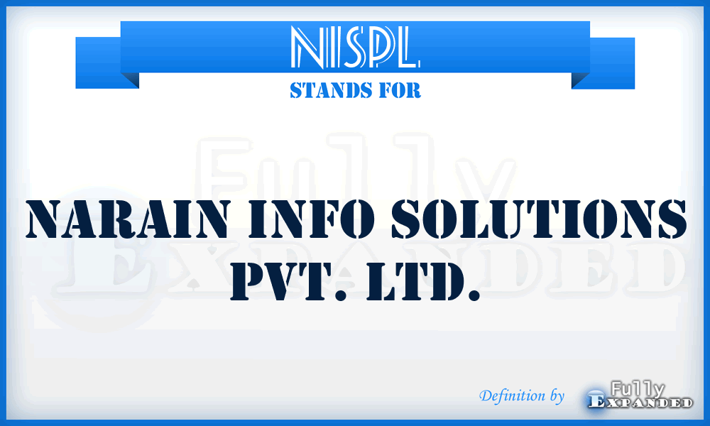 NISPL - Narain Info Solutions Pvt. Ltd.