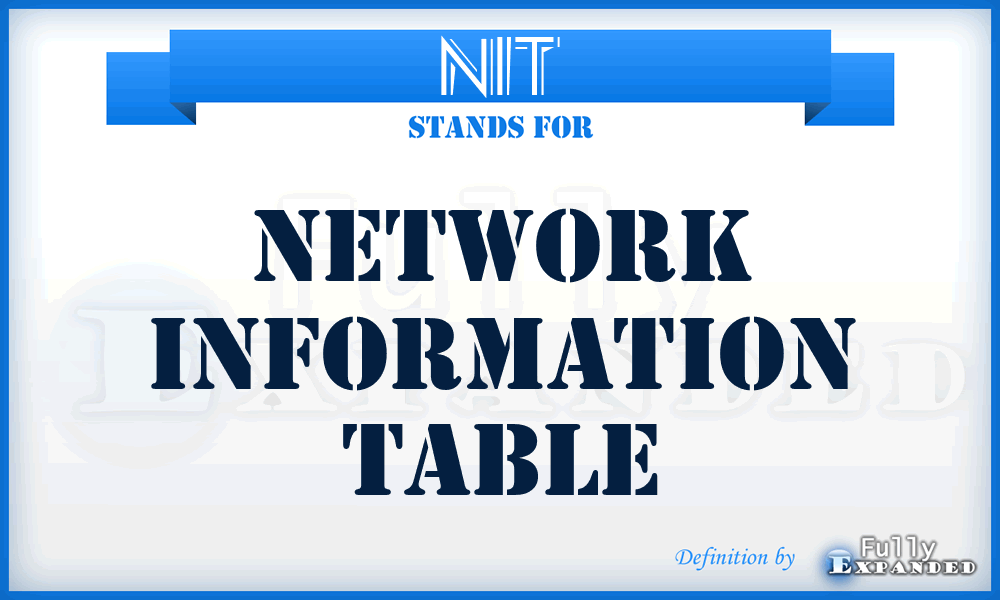 NIT - Network Information Table