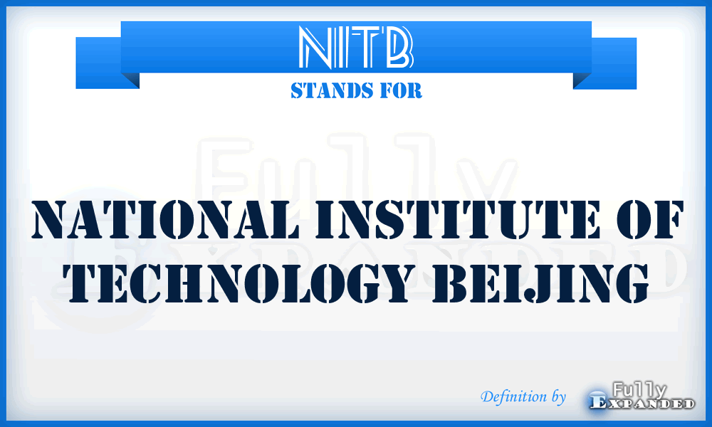 NITB - National Institute of Technology Beijing