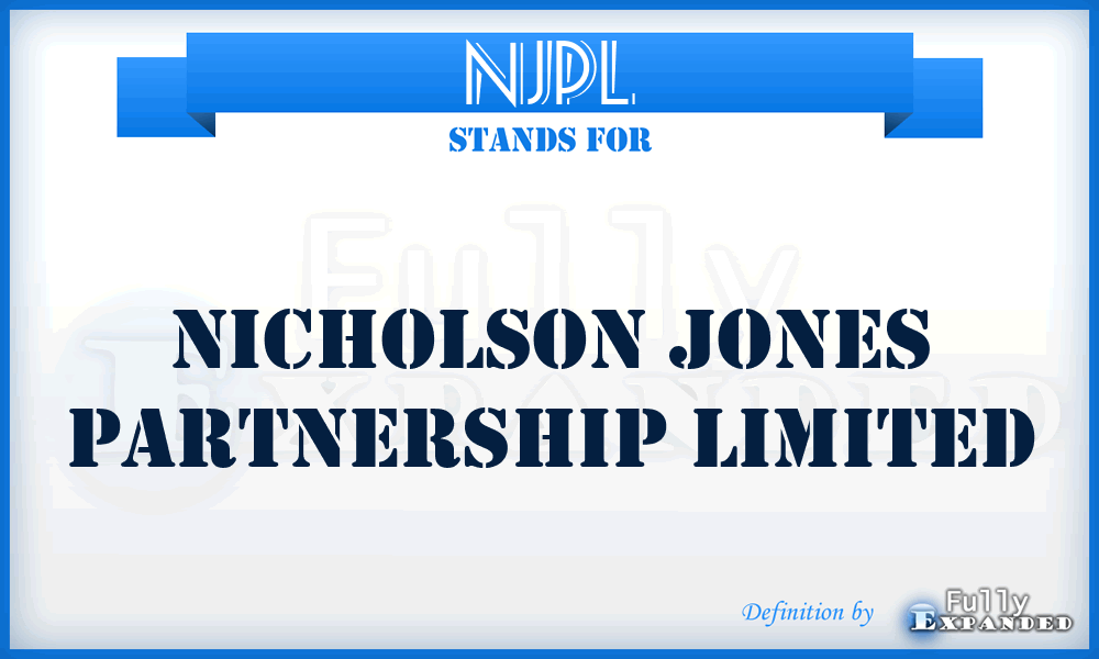NJPL - Nicholson Jones Partnership Limited