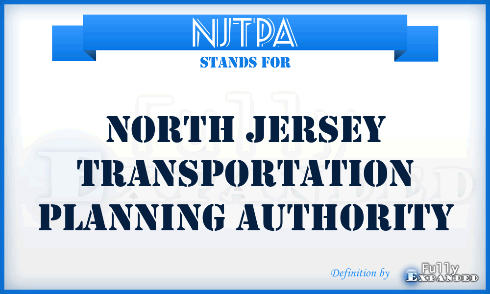 NJTPA - North Jersey Transportation Planning Authority