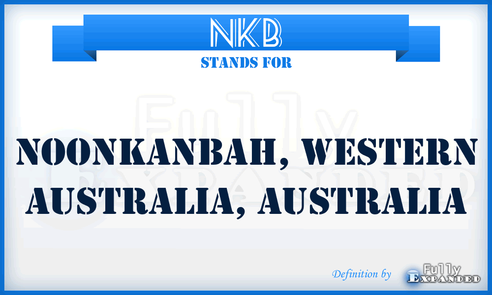 NKB - Noonkanbah, Western Australia, Australia