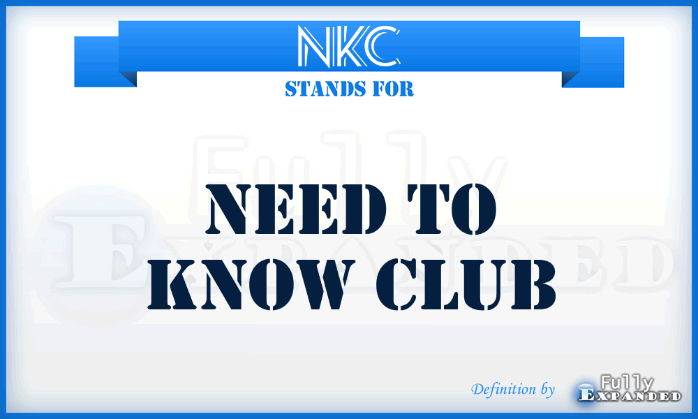 NKC - Need to Know Club