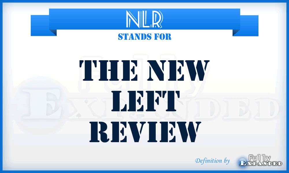 NLR - The New Left Review