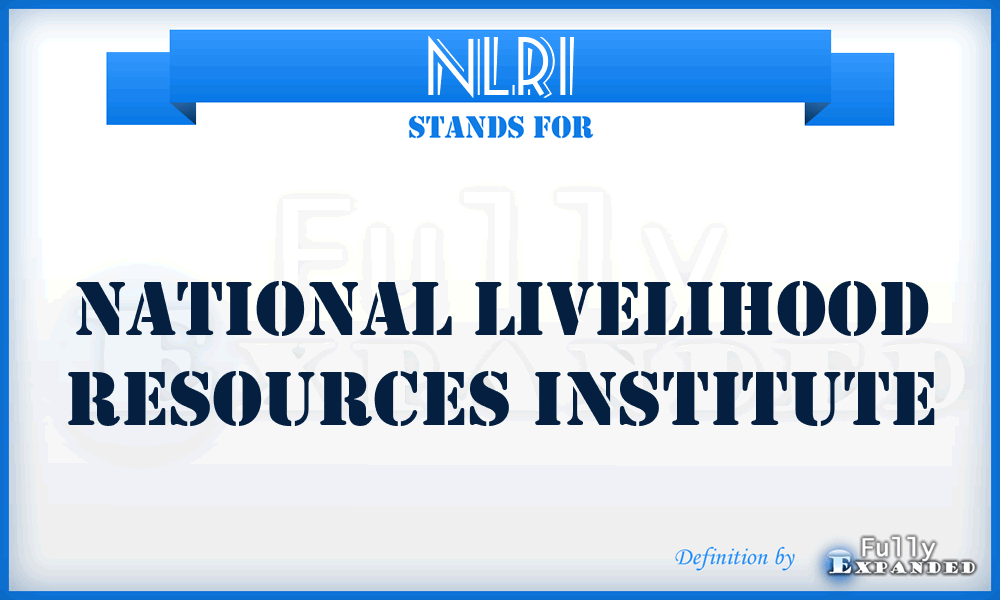 NLRI - National Livelihood Resources Institute
