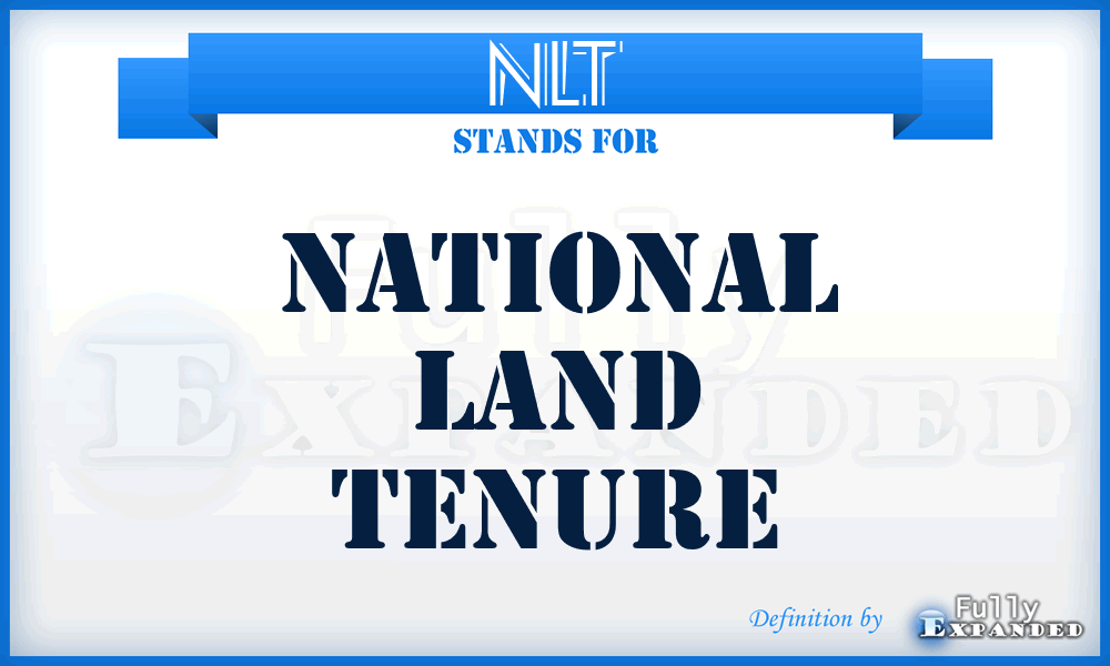 NLT - National Land Tenure