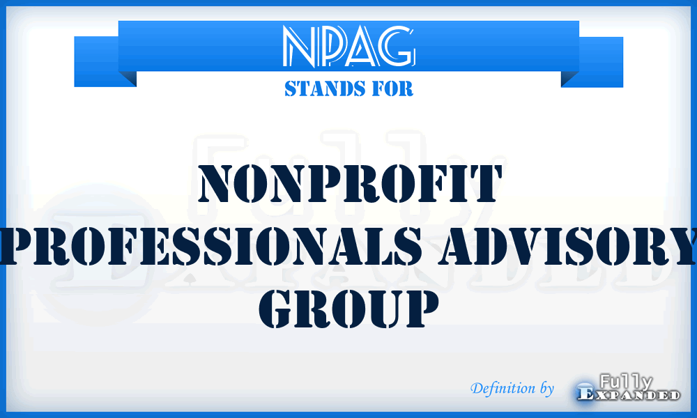 NPAG - Nonprofit Professionals Advisory Group