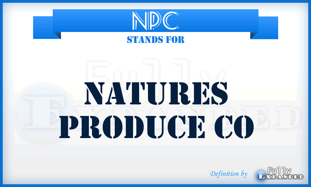 NPC - Natures Produce Co