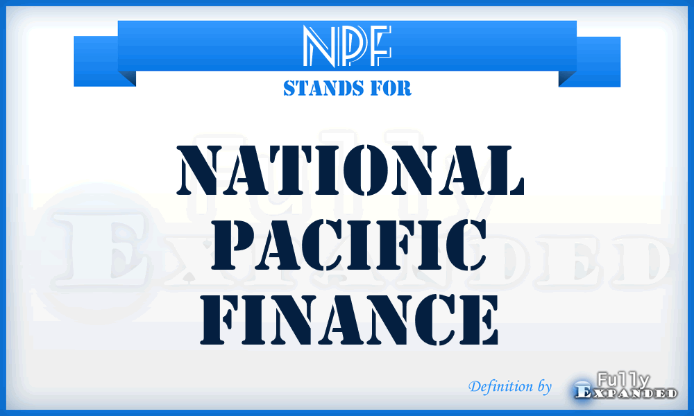 NPF - National Pacific Finance
