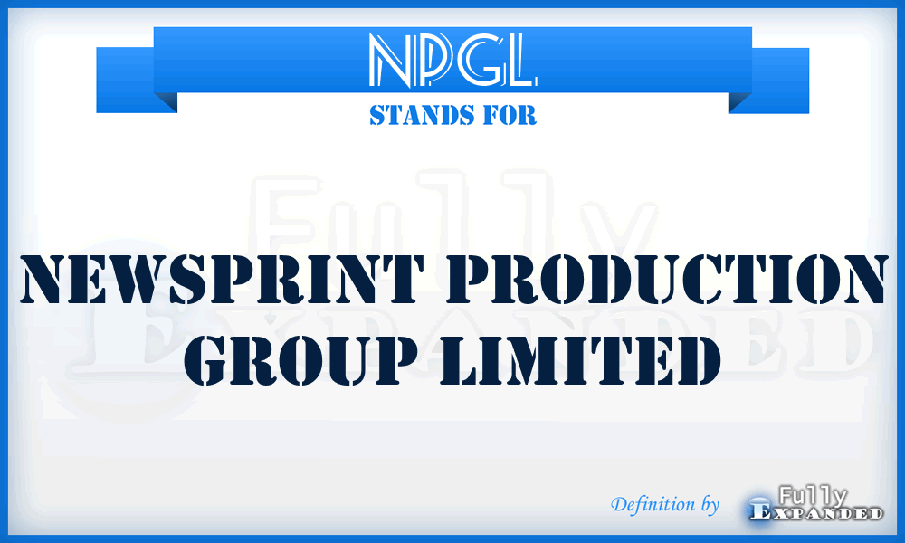 NPGL - Newsprint Production Group Limited
