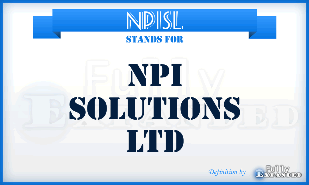 NPISL - NPI Solutions Ltd