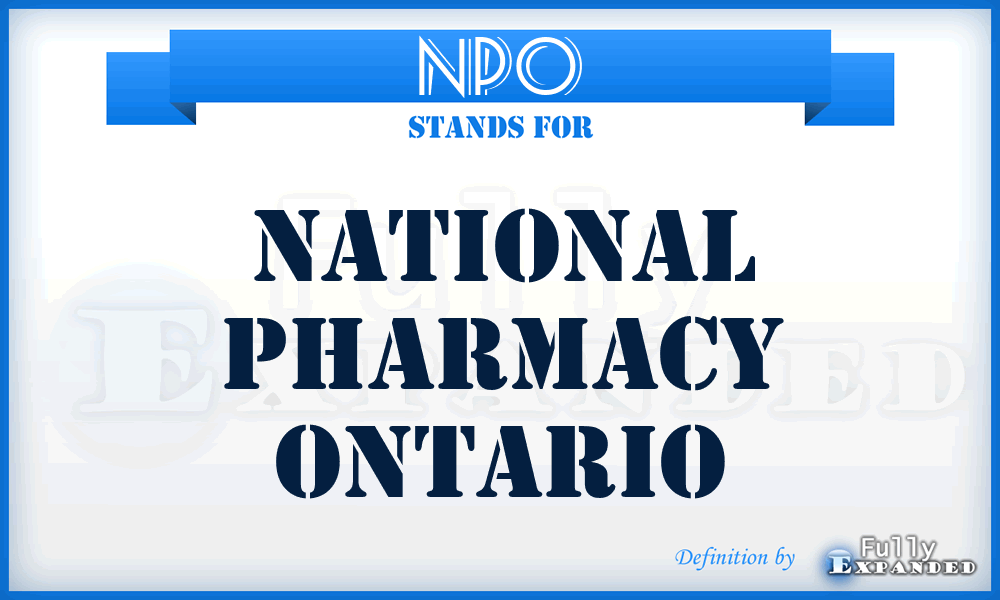 NPO - National Pharmacy Ontario
