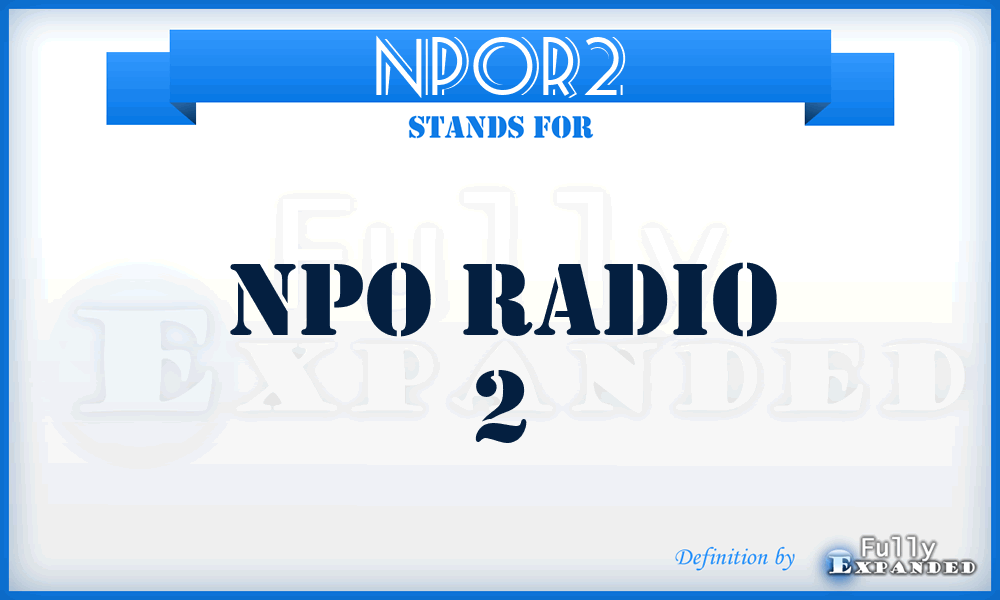 NPOR2 - NPO Radio 2