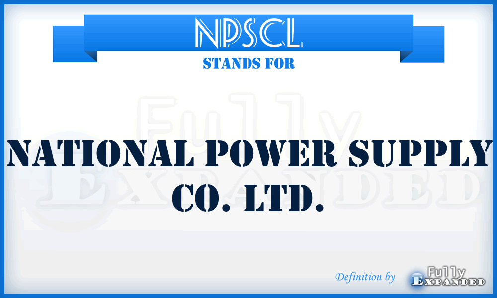 NPSCL - National Power Supply Co. Ltd.