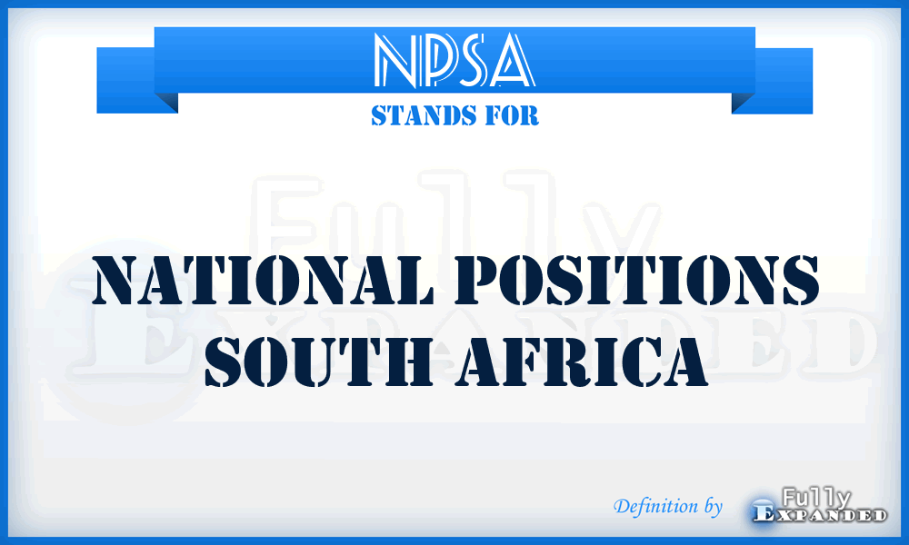 NPSA - National Positions South Africa