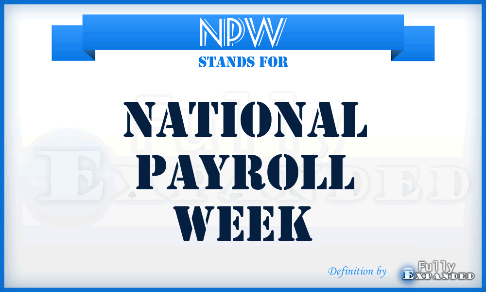 NPW - National Payroll Week