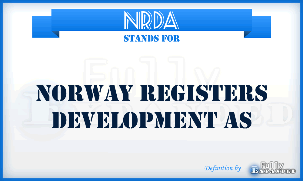 NRDA - Norway Registers Development As