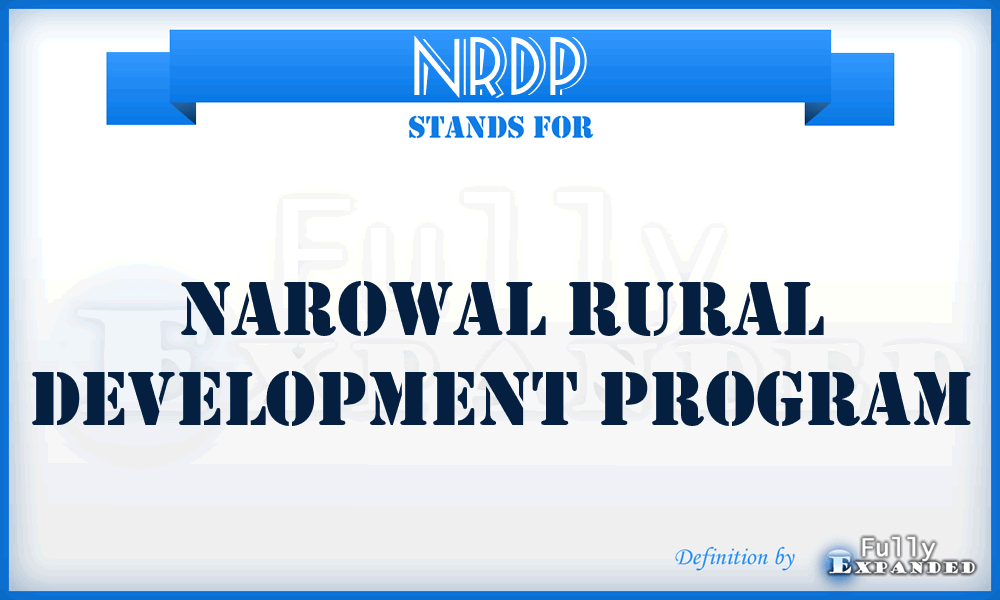 NRDP - Narowal Rural Development Program