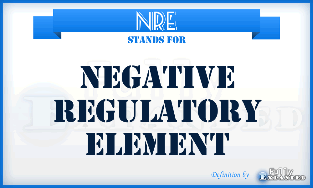 NRE - negative regulatory element