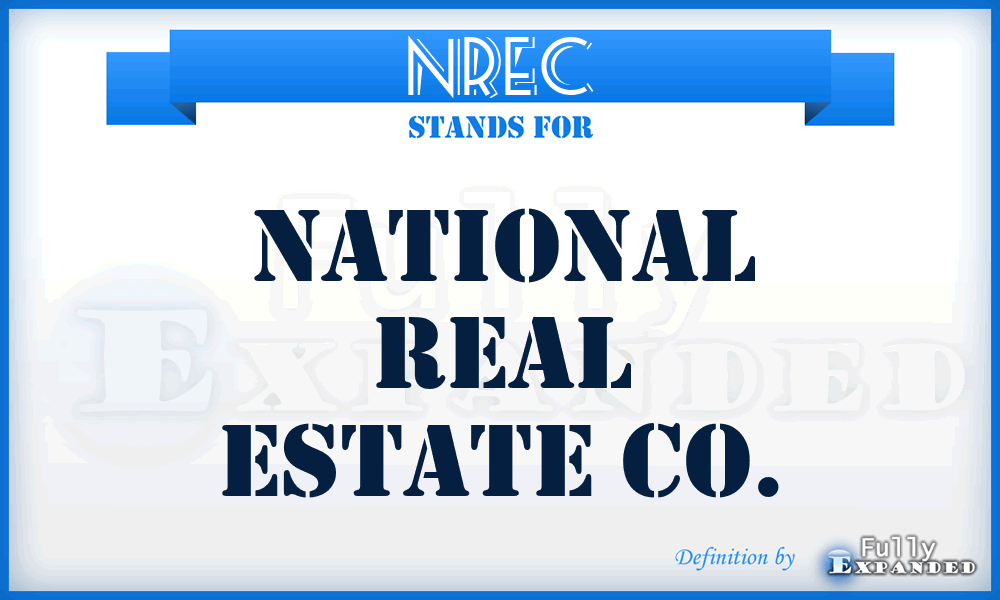 NREC - National Real Estate Co.