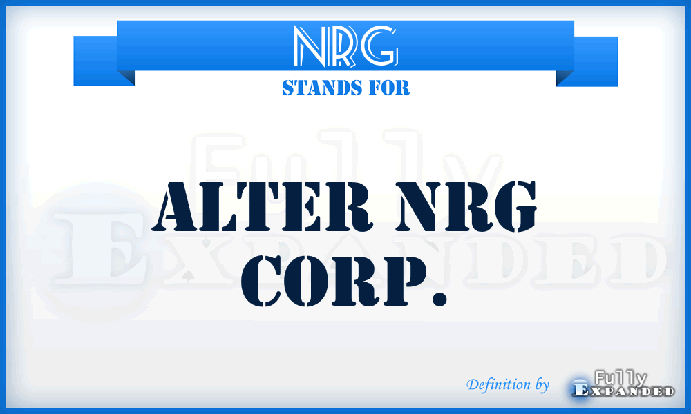 NRG - Alter NRG Corp.