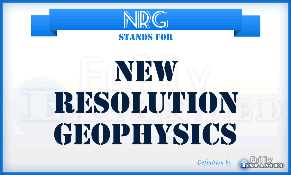 NRG - New Resolution Geophysics