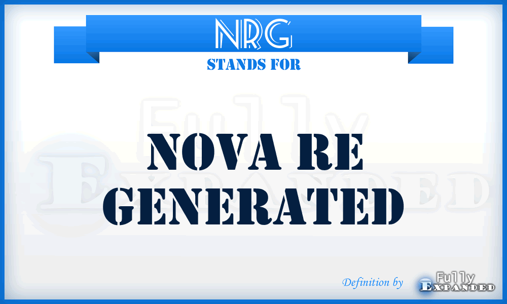 NRG - Nova Re Generated