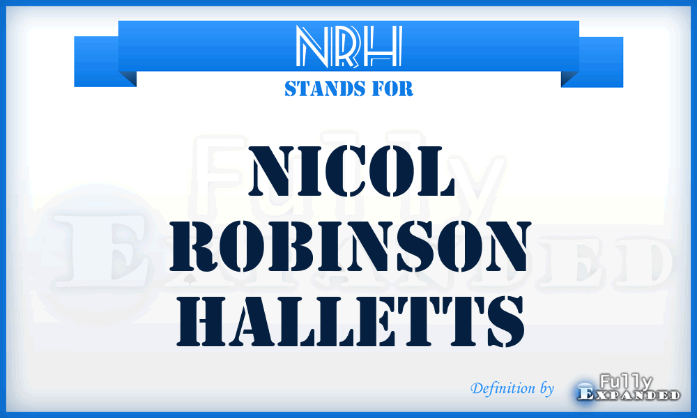 NRH - Nicol Robinson Halletts