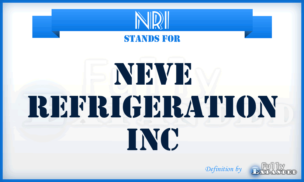 NRI - Neve Refrigeration Inc
