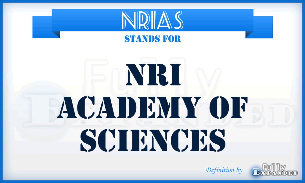 NRIAS - NRI Academy of Sciences