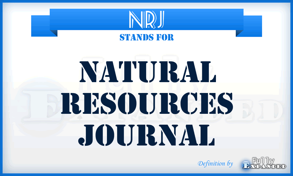 NRJ - Natural Resources Journal