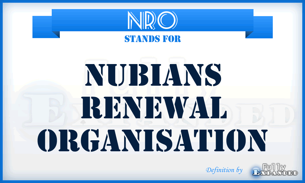 NRO - Nubians Renewal Organisation