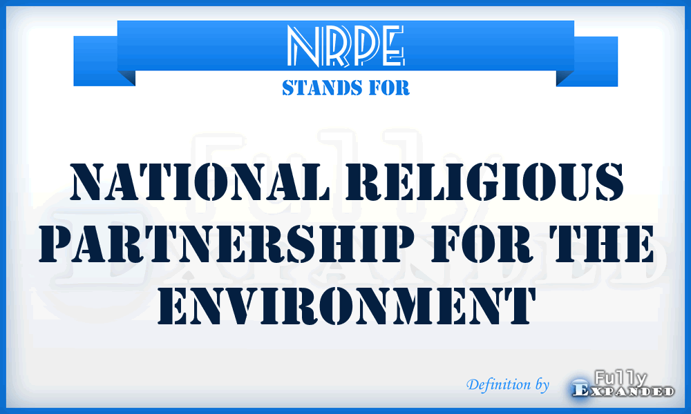 NRPE - National Religious Partnership for the Environment