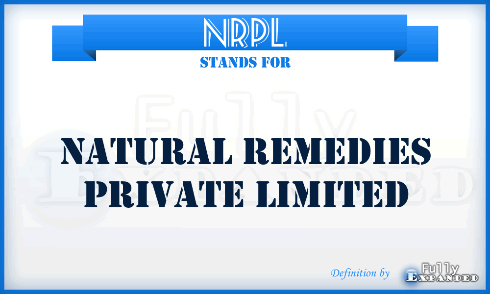 NRPL - Natural Remedies Private Limited