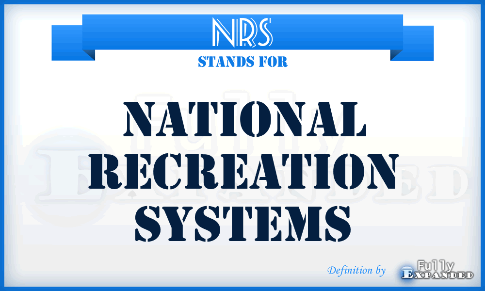 NRS - National Recreation Systems