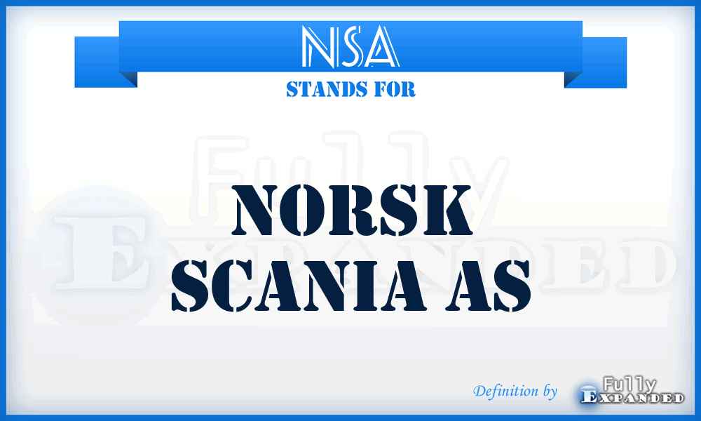 NSA - Norsk Scania As