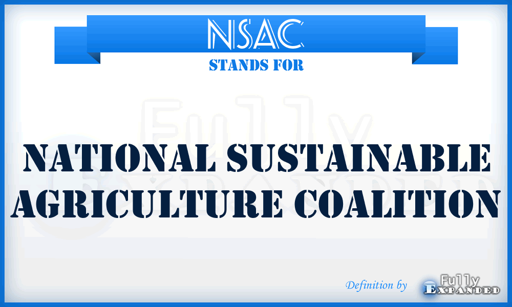 NSAC - National Sustainable Agriculture Coalition
