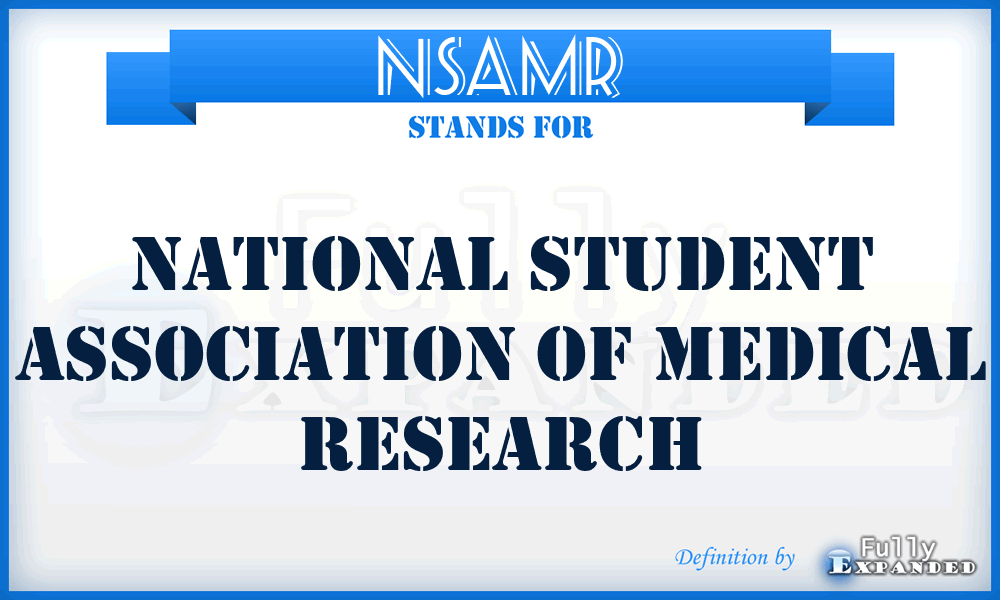 NSAMR - National Student Association of Medical Research