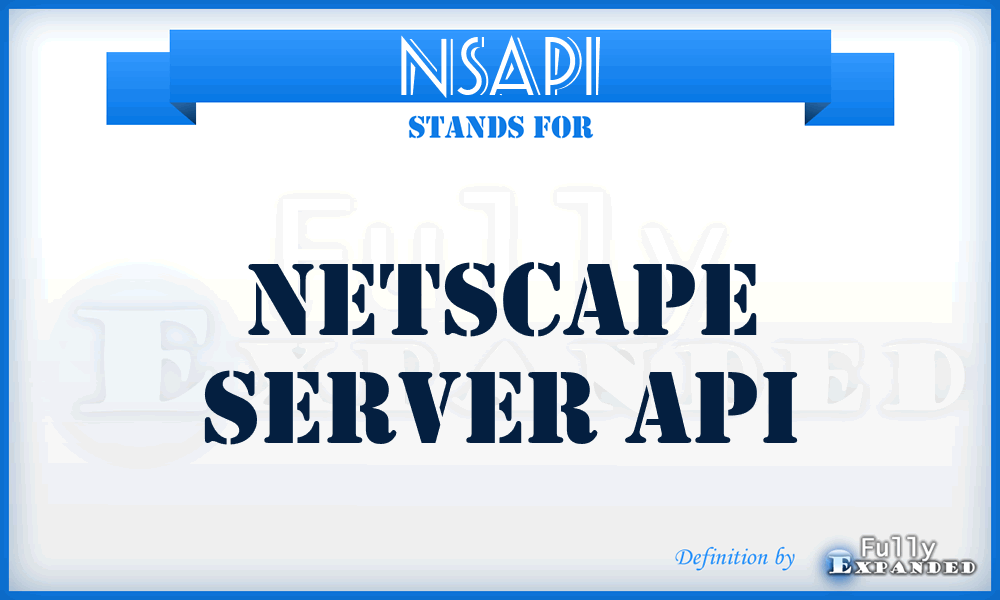 NSAPI - Netscape Server API