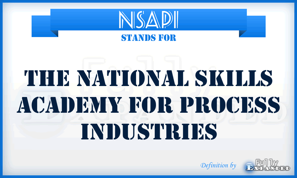 NSAPI - The National Skills Academy for Process Industries