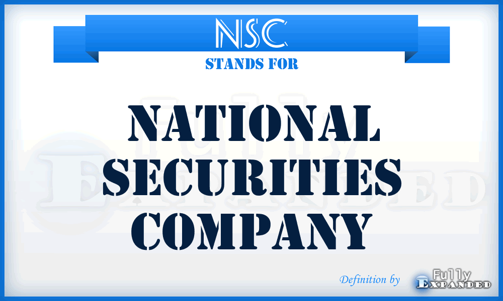 NSC - National Securities Company