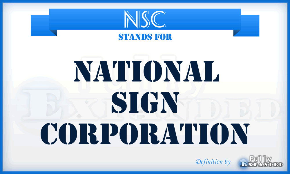 NSC - National Sign Corporation
